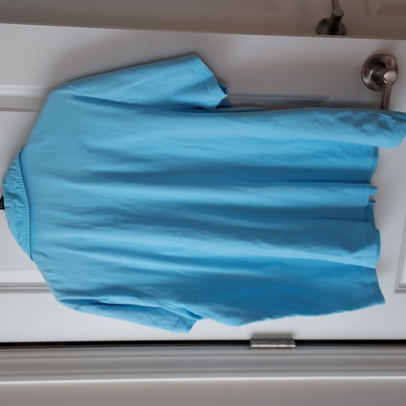 Karen Scott short sleeve button up top 2x blue - Picture 10 of 12